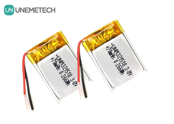 3.8V แบตเตอรี่ Li Ion ความดันสูง แบตเตอรี่ Lipo Ultra Small 4.35V 70mAh 321518 สําหรับ GPS Tracker