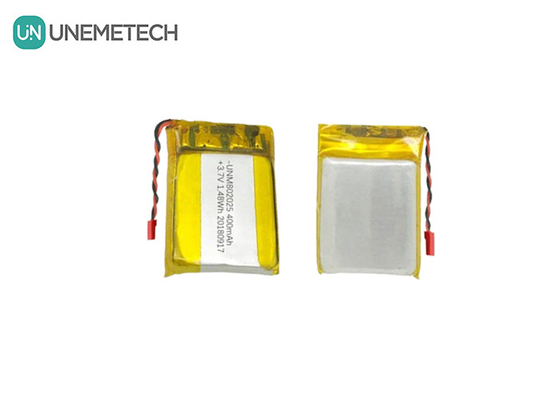 802025 แบตเตอรี่พอลิเมอร์ลิตียม 3.7V 400mAh แบตเตอรี่ LiPO ชาร์จใหม่สําหรับ GPS Tracker