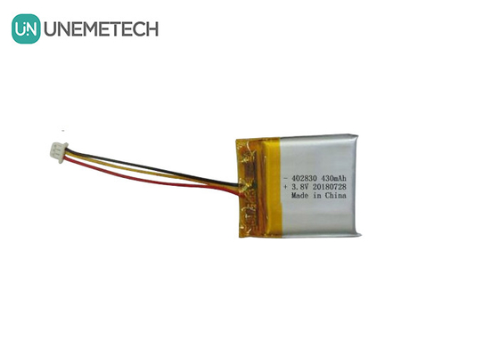 แบตเตอรี่ Li-Polymer ความดันสูง 402830 3.8V 430mAh แบตเตอรี่ HV LiPo สําหรับอุปกรณ์การแพทย์