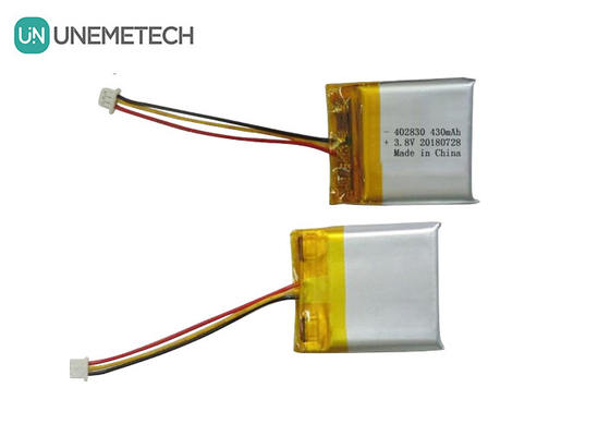แบตเตอรี่ Li-Polymer ความดันสูง 402830 3.8V 430mAh แบตเตอรี่ HV LiPo สําหรับอุปกรณ์การแพทย์