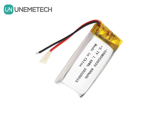3.7V แบตเตอรี่พอลิเมอร์ลิตยูมไอออนแบบชาร์จใหม่ 552035 แบตเตอรี่ Li Po 400mAh สําหรับอุปกรณ์ไร้สาย