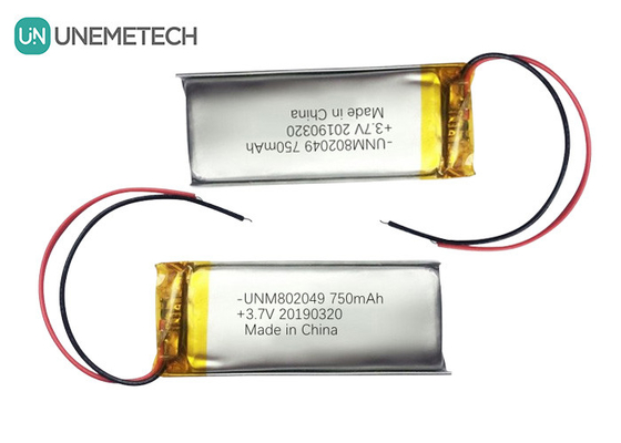 อุปกรณ์เสริมความงาม แบตเตอรี่พอลิเมอร์ลิตียม 3.7V 750mah 802049 1C แบตเตอรี่ Li Poly