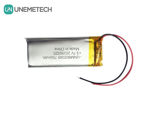 อุปกรณ์เสริมความงาม แบตเตอรี่พอลิเมอร์ลิตียม 3.7V 750mah 802049 1C แบตเตอรี่ Li Poly