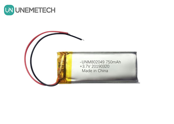 อุปกรณ์เสริมความงาม แบตเตอรี่พอลิเมอร์ลิตียม 3.7V 750mah 802049 1C แบตเตอรี่ Li Poly