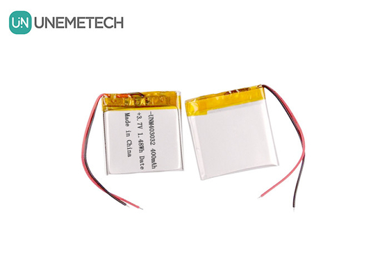 403032 4.2V แบตเตอรี่พอลิเมอร์ไอออนลิตยูมที่กําหนดเอง 3.7 V 400mAh แบตเตอรี่พอลิเมอร์ไอออนลิตยูมสําหรับสินค้าอิเล็กทรอนิกส์