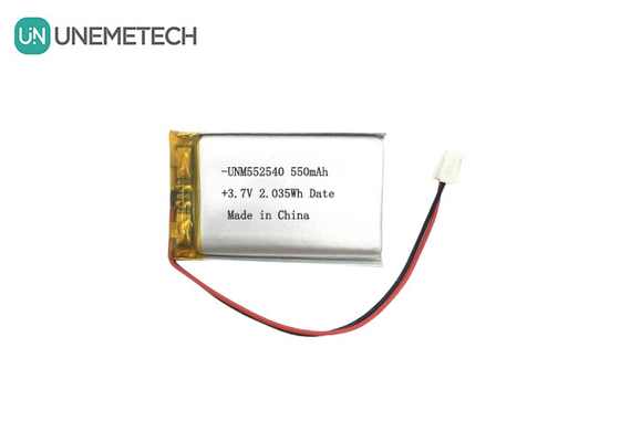 552540 แบตเตอรี่ Lipo ที่สามารถรีชาร์จได้ด้วยเงิน prismatic 3.7V 550mAh สําหรับ PET Tracker