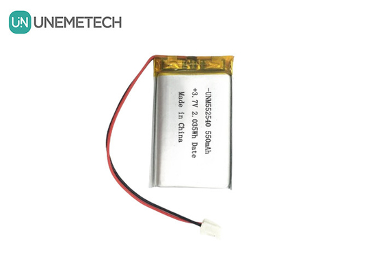 552540 แบตเตอรี่ Lipo ที่สามารถรีชาร์จได้ด้วยเงิน prismatic 3.7V 550mAh สําหรับ PET Tracker