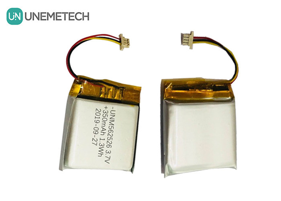 4.2V 350mAh แบตเตอรี่โพลีเมอร์ไอออนลิตยูม 562526 1.0C