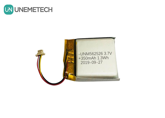 4.2V 350mAh แบตเตอรี่โพลีเมอร์ไอออนลิตยูม 562526 1.0C