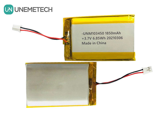 103450 3.7V 1850mAh แบตเตอรี่ Lipo ชาร์จใหม่ IEC62133 UN38.3 MSDS แบตเตอรี่พอลิมเมอร์ลิตியம்ที่อนุมัติ