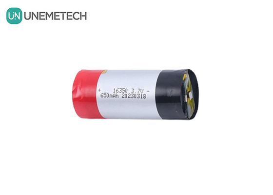 5A แบตเตอรี่ LiPo แบบกระบอกอัตราการออกกําลังแรงสูง 3.7V 650mAh 16350 สําหรับอุปกรณ์บ้าน