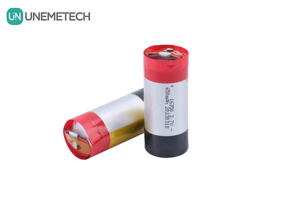 5A แบตเตอรี่ LiPo แบบกระบอกอัตราการออกกําลังแรงสูง 3.7V 650mAh 16350 สําหรับอุปกรณ์บ้าน