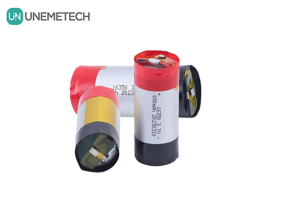 5A แบตเตอรี่ LiPo แบบกระบอกอัตราการออกกําลังแรงสูง 3.7V 650mAh 16350 สําหรับอุปกรณ์บ้าน