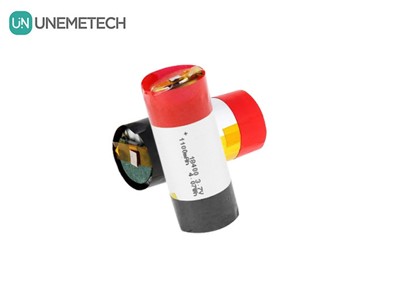 3A แบตเตอรี่ลิตยูมไอออนพอลิเมอร์แบบกระบอก 18400 3.7v 1100mah แบตเตอรี่ LiPo