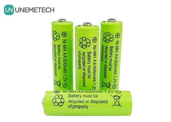 ระยะเวลาใช้งานยาว NiMH AA 1.2V 600mAh แบตเตอรี่สามารถชาร์จใหม่ได้ AA600 สําหรับของเล่น