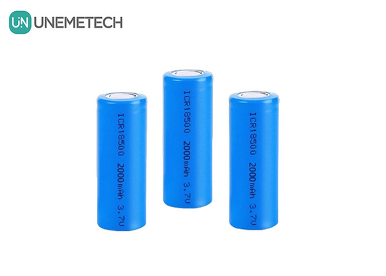 3.7V 18500 แบตเตอรี่ไอออนลิเดียม 2000mAh ซิลินดริกชาร์จใหม่ สําหรับไฟฉาย