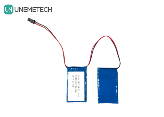2C อัตราการปล่อยไฟฟ้าสูง Lipo แบตเตอรี่แพ็ค 553559 7.4V 1300mAh 2S สําหรับขาเทียม