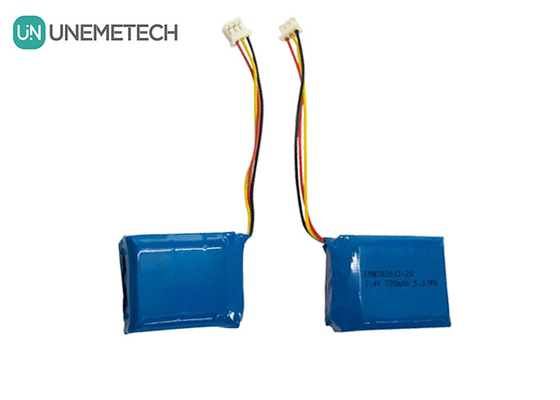 2S 7.4V แบตเตอรี่ Li-Polymer แพ็ค 782632 แบตเตอรี่ Lipo 720mAh
