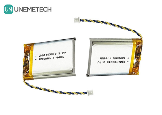 3.7V แบตเตอรี่ Li Polymer สามารถชาร์จใหม่ได้ 103040 1200 mAh สําหรับอุปกรณ์การแพทย์และหลอด LED