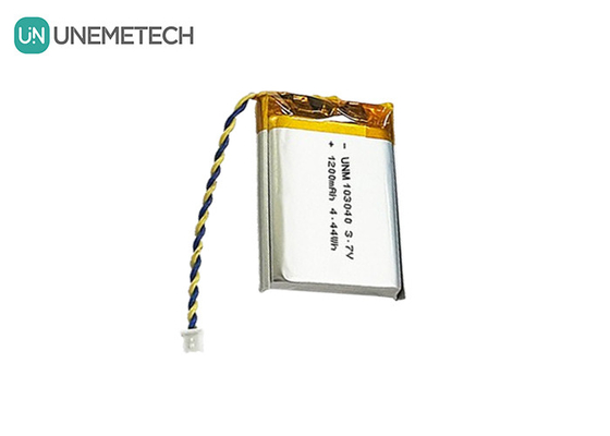 3.7V แบตเตอรี่ Li Polymer สามารถชาร์จใหม่ได้ 103040 1200 mAh สําหรับอุปกรณ์การแพทย์และหลอด LED
