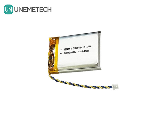 3.7V แบตเตอรี่ Li Polymer สามารถชาร์จใหม่ได้ 103040 1200 mAh สําหรับอุปกรณ์การแพทย์และหลอด LED