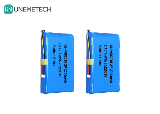 แบตเตอรี่พอลิเมอร์ลิตียมขนาดใหญ่ 603045 2P 3.7V 2000mAh แบตเตอรี่ล็อคประตูสมาร์ท