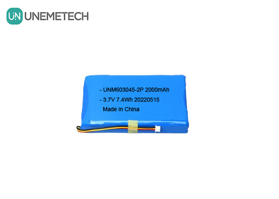 แบตเตอรี่พอลิเมอร์ลิตียมขนาดใหญ่ 603045 2P 3.7V 2000mAh แบตเตอรี่ล็อคประตูสมาร์ท