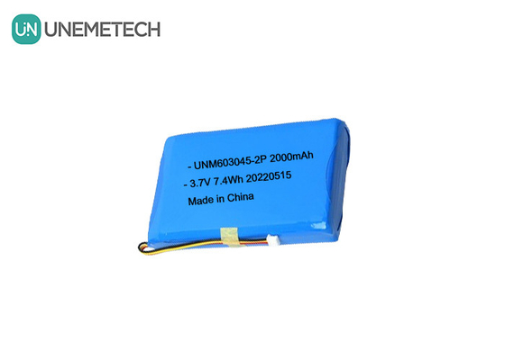 แบตเตอรี่พอลิเมอร์ลิตียมขนาดใหญ่ 603045 2P 3.7V 2000mAh แบตเตอรี่ล็อคประตูสมาร์ท