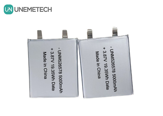 526578 3.87V แบตเตอรี่ LiPo ความดันสูง 5000mAh 4.45V การชาร์จความดันสําหรับธนาคารพลังงาน