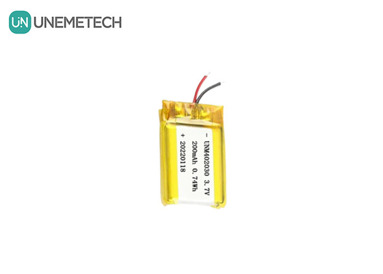 ขนาดเล็ก 402030 3.7V 200mAh แบตเตอรี่ Lipo ชาร์จใหม่สําหรับสินค้าอิเล็กทรอนิกส์
