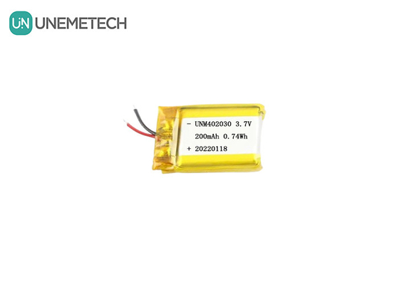 ขนาดเล็ก 402030 3.7V 200mAh แบตเตอรี่ Lipo ชาร์จใหม่สําหรับสินค้าอิเล็กทรอนิกส์
