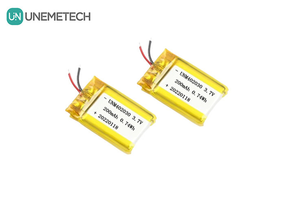 ขนาดเล็ก 402030 3.7V 200mAh แบตเตอรี่ Lipo ชาร์จใหม่สําหรับสินค้าอิเล็กทรอนิกส์