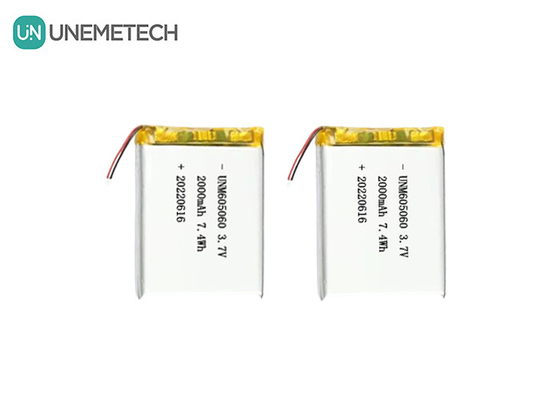 UNEMETECH 605060 2000mAh แบตเตอรี่พอลิเมอร์ลิตียม 3.7V เครื่องประกอบความงาม แบตเตอรี่ชาร์จใหม่