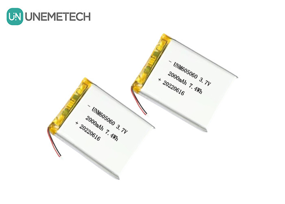 UNEMETECH 605060 2000mAh แบตเตอรี่พอลิเมอร์ลิตียม 3.7V เครื่องประกอบความงาม แบตเตอรี่ชาร์จใหม่