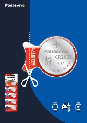 แบตเตอรี่กุญแจรถ Panasonic CR2032 3V 225mAh กล้องปุ่มสําหรับกุญแจรถ