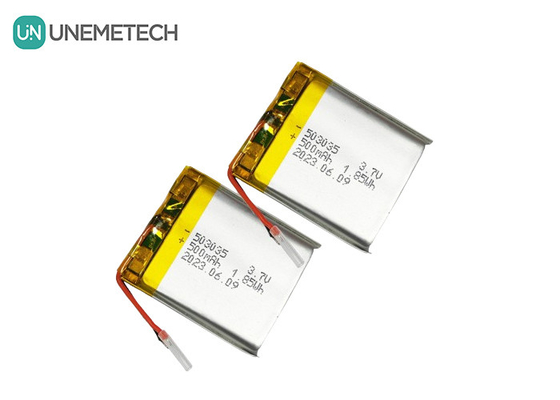 แบตเตอรี่พอลิเมอร์ลิตียม 500mAh แบตเตอรี่ 503035 3.7V LiPo แบตเตอรี่ชาร์จใหม่สําหรับอิเล็กทรอนิกส์พกพา