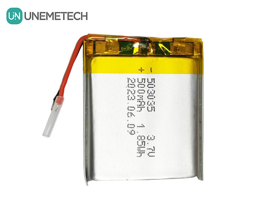 แบตเตอรี่พอลิเมอร์ลิตียม 500mAh แบตเตอรี่ 503035 3.7V LiPo แบตเตอรี่ชาร์จใหม่สําหรับอิเล็กทรอนิกส์พกพา