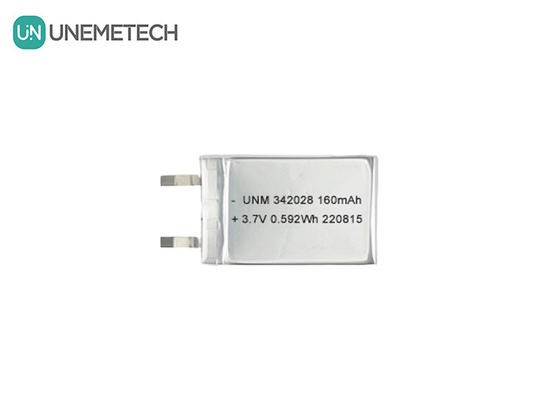 แบตเตอรี่บลูทูท 160mAh 3.7V แบตเตอรี่ลิตยูมโพลีเมอร์ไอออนที่สามารถชาร์จใหม่ได้ 342028 สําหรับเครื่องติดตาม