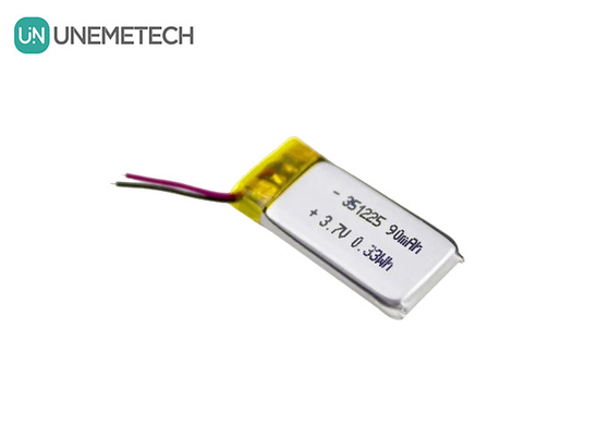 351225 แบตเตอรี่ Li-ion โพลิเมอร์ 3.7V 90mAh แบตเตอรี่ Li โพลิเมอร์ Ultra Thin Rechargeable