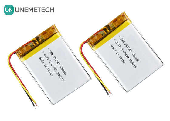 แบตเตอรี่พอลิเมอร์ลิตียม 3.7V 820mAh 393548 แบตเตอรี่ Lipo ชุดชาร์จใหม่สําหรับปั๊มเต้านมอิเล็กทรอนิกส์