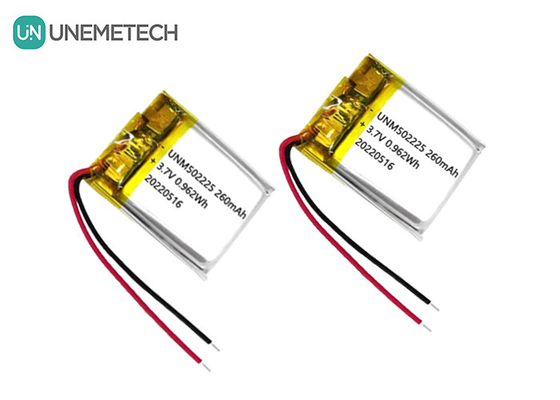 3.7V แบตเตอรี่ไอออนลิธีมพอลิมเลอร์แบบชาร์จใหม่ 502225 260mAh สําหรับเซ็นเซอร์ไร้สาย