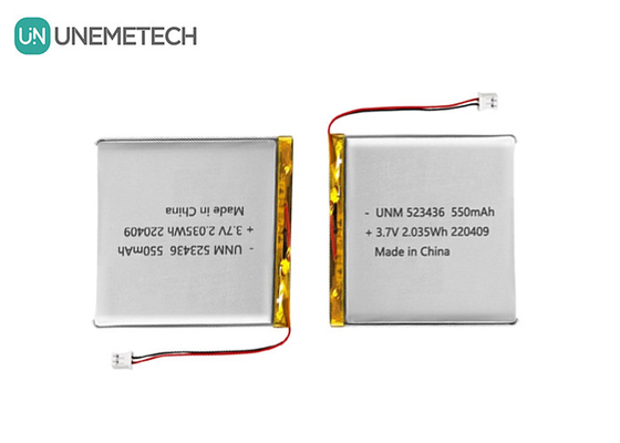 แบตเตอรี่พอลิเมอร์ลิตியம்ไอออน 3.7V 550mAh 523436 แบตเตอรี่พอลิเมอร์ลิตিয়ামแบบชาร์จใหม่สําหรับ GPS Tracker