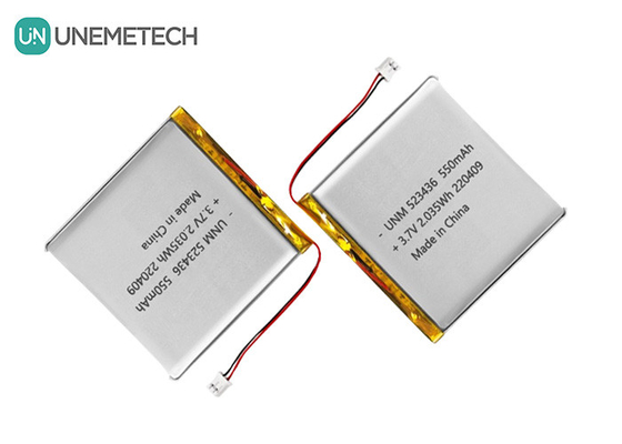 แบตเตอรี่พอลิเมอร์ลิตியம்ไอออน 3.7V 550mAh 523436 แบตเตอรี่พอลิเมอร์ลิตিয়ামแบบชาร์จใหม่สําหรับ GPS Tracker