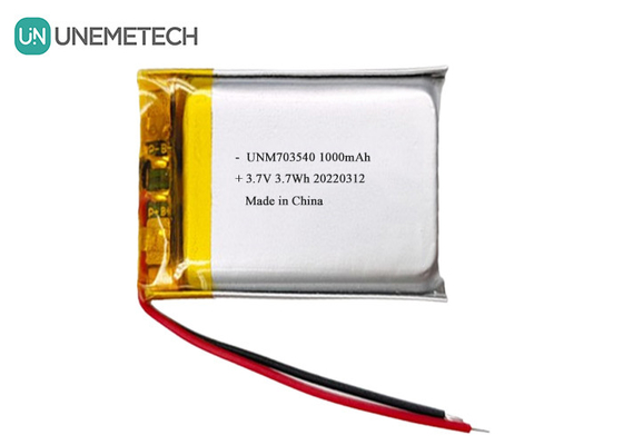 แบตเตอรี่ LiPo 1000mAh 703540 3.7V แบตเตอรี่ Li Polymer สามารถชาร์จใหม่ได้ สําหรับสินค้าอิเล็กทรอนิกส์