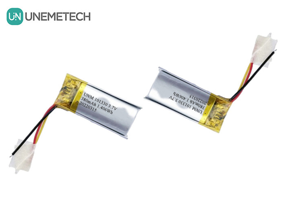 3.7V 380mAh แบตเตอรี่ Li-Polymer สามารถชาร์จใหม่ได้ 101330 สําหรับนาฬิกาสมาร์ท