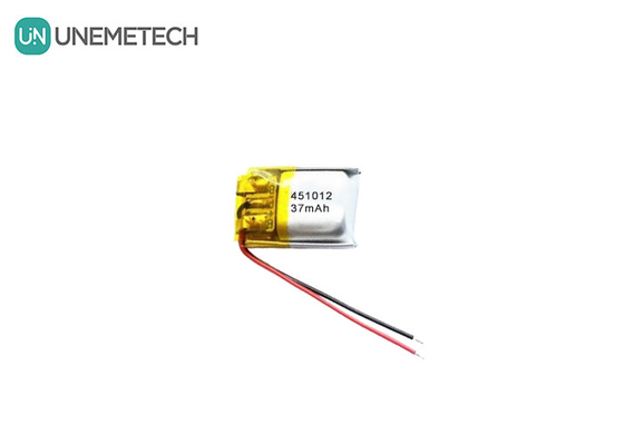 451012 3.7V 37mAh แบตเตอรี่พอลิเมอร์ลิตھیียมขนาดเล็กที่สามารถชาร์จได้ สําหรับอุปกรณ์ขนาดเล็ก