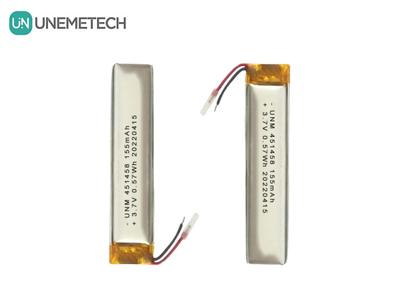 Lipo 3.7V 155mAh แบตเตอรี่พอลิเมอร์แบบชาร์จใหม่ 451458 สําหรับหูฟังไร้สาย
