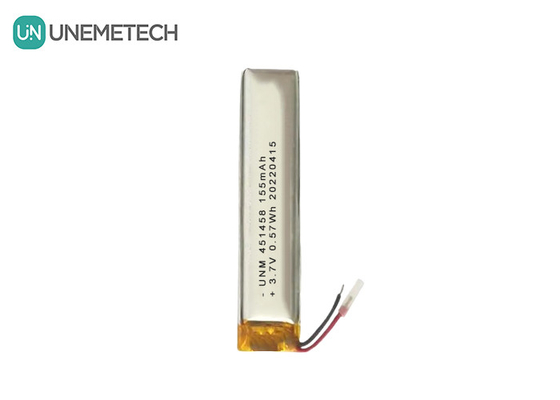 Lipo 3.7V 155mAh แบตเตอรี่พอลิเมอร์แบบชาร์จใหม่ 451458 สําหรับหูฟังไร้สาย