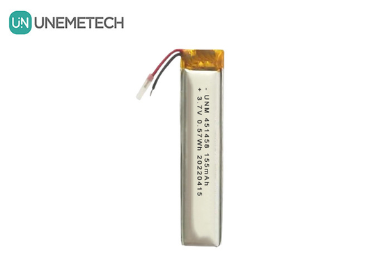 Lipo 3.7V 155mAh แบตเตอรี่พอลิเมอร์แบบชาร์จใหม่ 451458 สําหรับหูฟังไร้สาย