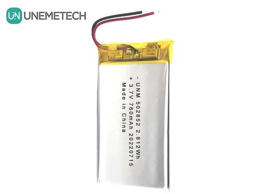 3.7V 760mAh แบตเตอรี่พอลิเมอร์ลิตยูมไอออน 502852 สําหรับไฟ LED